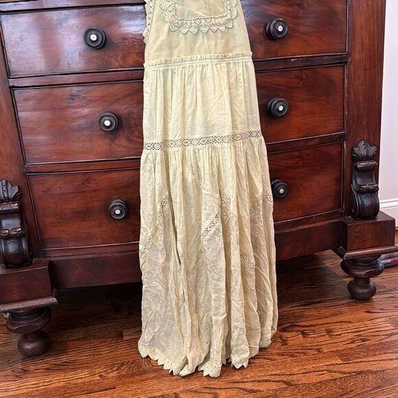 Free People Trails End Skirtall Size Small Overall Style Dress Color: Dried Aloe - Picture 7 of 15